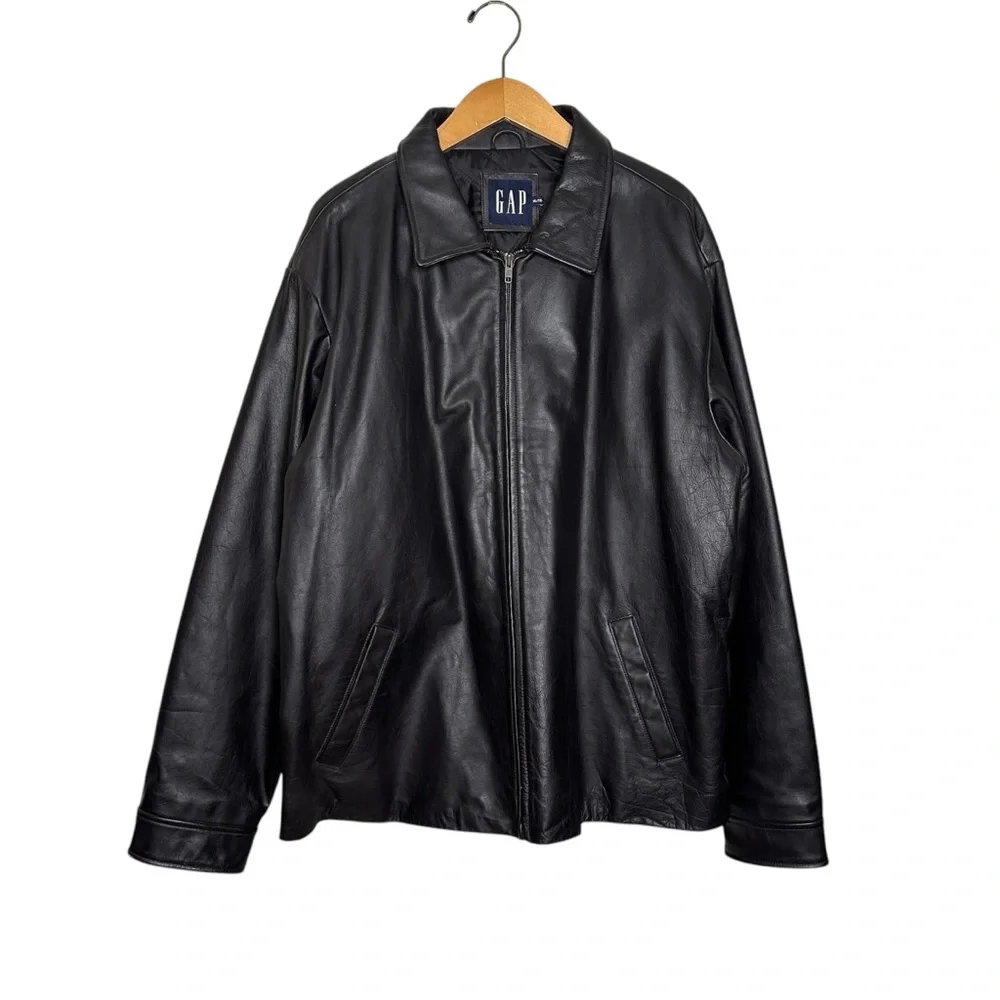 GAP | Jackets & Coats | Gap Mens Genuine Leather Black Jacket Xl